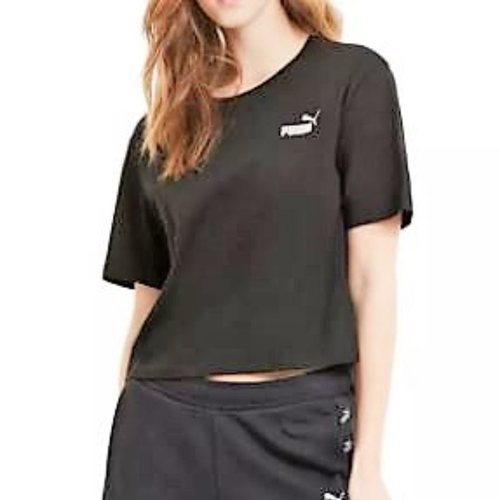 New Black Puma Cropped Small Tee